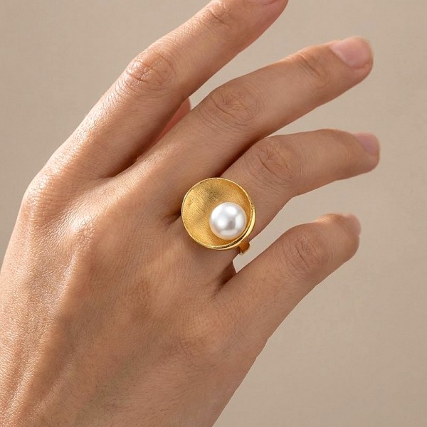 ΔΑΧΤΥΛΙΔΙ ΑΠΟ ΑΣΗΜΙ925 ΜΕ ΕΠΙΧΡΥΣΩΣΗ Κ18 ΚΑΙ ΜΑΡΓΑΡΙΤΑΡΙΑ