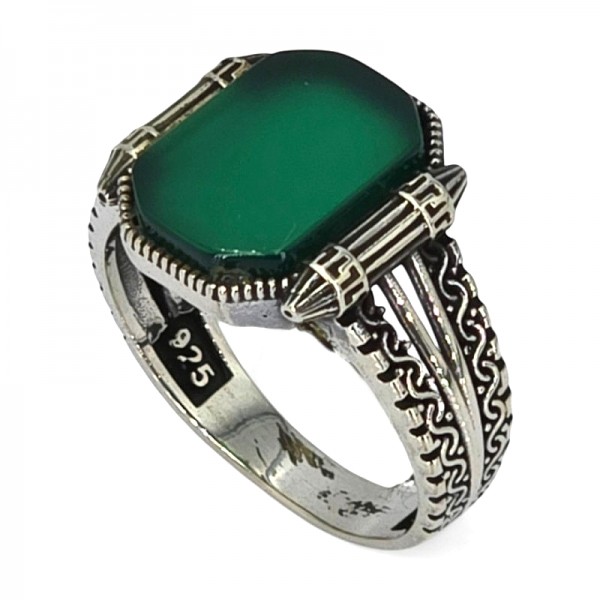 ΑΝΔΡΙΚΟ ΔΑΧΤΥΛΙΔΙ ΑΠΟ ΑΣΗΜΙ925 ΚΑΙ ΑΧΑΤΗ ΠΕΤΡΑ