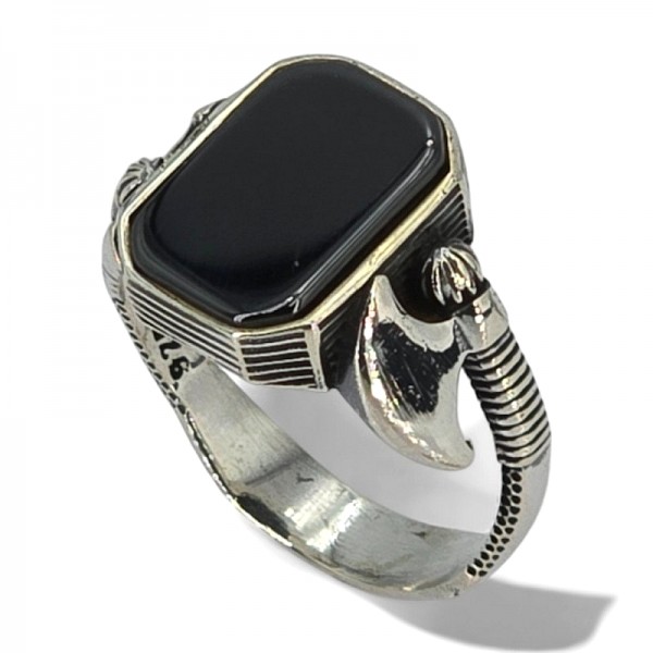 ΑΝΔΡΙΚΟ ΔΑΧΤΥΛΙΔΙ ΑΠΟ ΑΣΗΜΙ925 ΚΑΙ ΟΝΥΧΑ ΠΕΤΡΑ