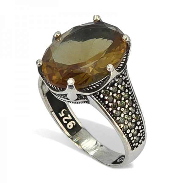 ΑΝΔΡΙΚΟ ΔΑΧΤΥΛΙΔΙ ΑΠΟ ΑΣΗΜΙ925 ΚΑΙ ΤΟΠΑΖ ΠΕΤΡΑ