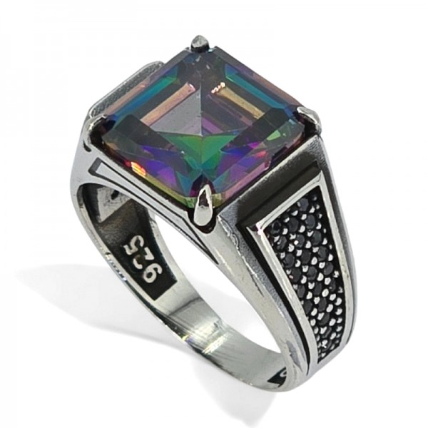 ΑΝΔΡΙΚΟ ΔΑΧΤΥΛΙΔΙ ΑΠΟ ΑΣΗΜΙ925 ΚΑΙ ΣΟΥΛΤΑΝΙΤΗ ΠΕΤΡΑ