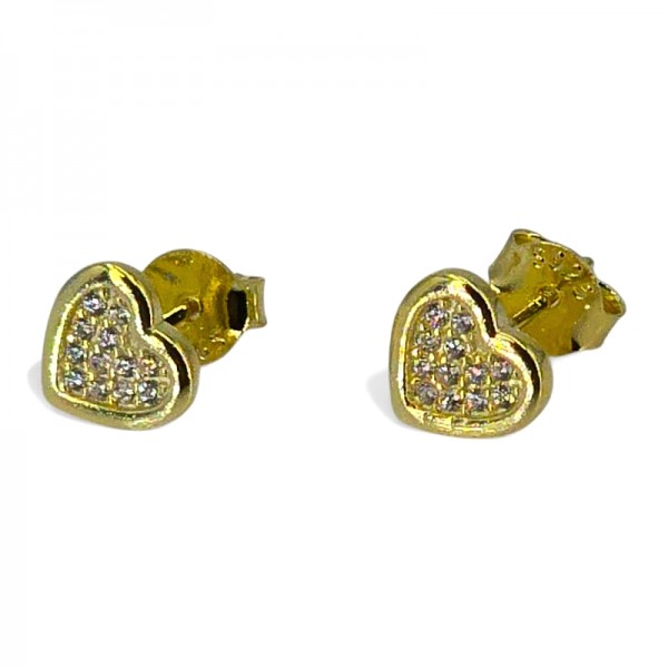 ΚΑΡΦΩΤΑ ΣΚΟΥΛΑΡΙΚΙΑ  ΚΑΡΔΙΑ ΑΣΗΜΙ925 ΜΕ ΕΠΙΧΡΥΣΩΣΗ Κ18 ΚΑΙ ΖΙΡΚΟΝ