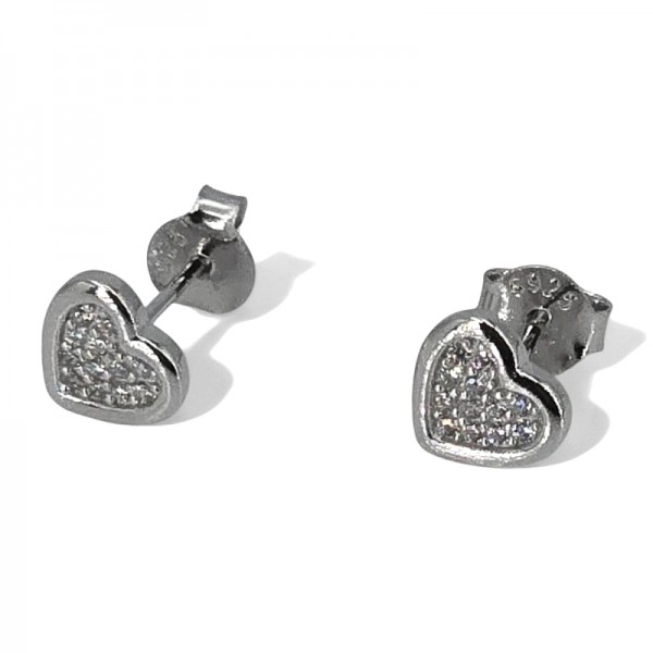 ΚΑΡΦΩΤΑ ΣΚΟΥΛΑΡΙΚΙΑ ΚΑΡΔΙΑ  ΑΠΟ ΑΣΗΜΙ925 ΚΑΙ ΖΙΡΚΟΝ ΠΕΤΡΕΣ