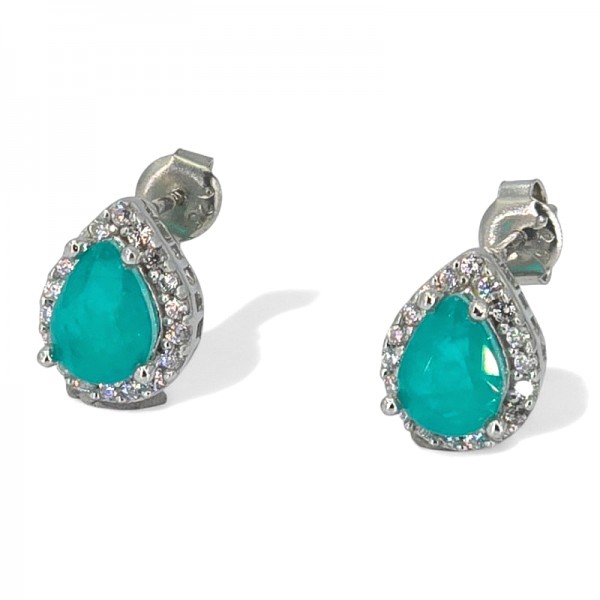 ΚΑΡΦΩΤΑ ΣΚΟΥΛΑΡΙΚΙΑ ΑΣΗΜΙ925 ΜΕ PARAIBA ΚΑΙ ΖΙΡΚΟΝ ΠΕΤΡΕΣ