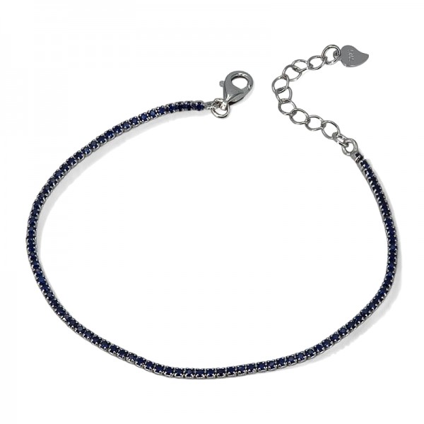 ΒΡΑΧΙΟΛΙ ΡΙΒΙΕΡΑ ΑΣΗΜΙ925 ΕΠΙΠΛΑΤΙΝΩΜΕΝΟ ΜΕ ΜΠΛΕ ΖΙΡΚΟΝ