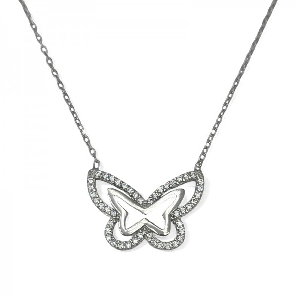 ΜΕΝΤΑΓΙΟΝ ΠΕΤΑΛΟΥΔΑ ΑΣΗΜΙ925 ΜΕ ΖΙΡΚΟΝ ΠΕΤΡΕΣ