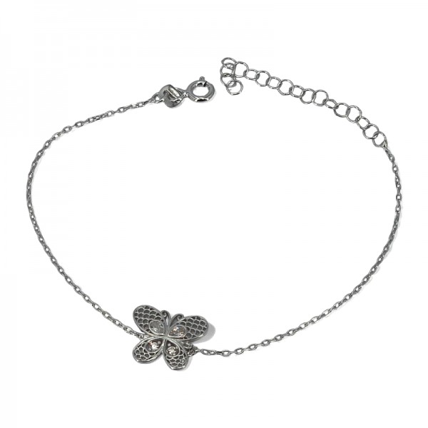 ΒΡΑΧΙΟΛΙ ΑΛΥΣΙΔΑ ΑΣΗΜΙ925 ΠΕΤΑΛΟΥΔΑ ΜΕ ΖΙΡΚΟΝ ΠΕΤΡΕΣ