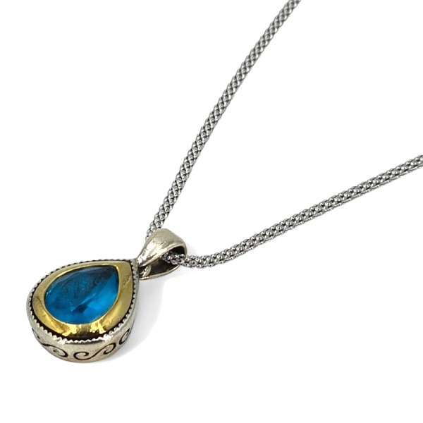 ΑΝΤΙΚΕ ΜΕΝΤΑΓΙΟΝ ΑΣΗΜΙ925 ΜΕ ΖΙΡΚΟΝ ΠΕΤΡΑ