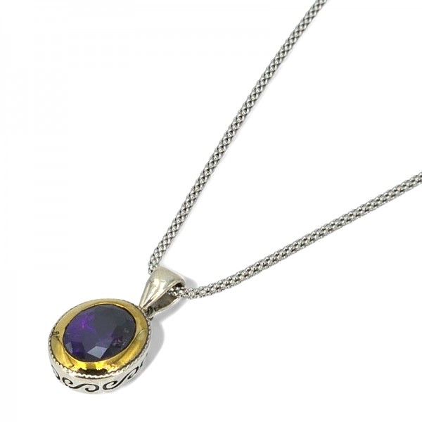 ΑΝΤΙΚΕ ΜΕΝΤΑΓΙΟΝ ΑΣΗΜΙ925 ΜΕ ΑΜΕΘΥΣΤΟ ΠΕΤΡΑ