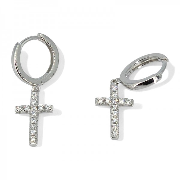 ΚΡΕΜΑΣΤΑ ΣΚΟΥΛΑΡΙΚΙΑ ΣΤΑΥΡΟΣ ΑΣΗΜΙ925 ΚΑΙ ΖΙΡΚΟΝ ΠΕΤΡΕΣ