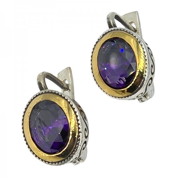 ΑΝΤΙΚΕ ΣΚΟΥΛΑΡΙΚΙΑ ΑΣΗΜΙ925 ΜΕ ΕΠΙΧΡΥΣΩΣΗ Κ18 ΚΑΙ ΓΡΑΝΑΔΑ ΠΕΤΡΑ