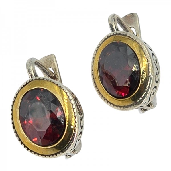 ΑΝΤΙΚΕ ΣΚΟΥΛΑΡΙΚΙΑ ΑΣΗΜΙ925 ΜΕ ΕΠΙΧΡΥΣΩΣΗ Κ18 ΚΑΙ ΖΙΡΚΟΝ ΠΕΤΡΑ