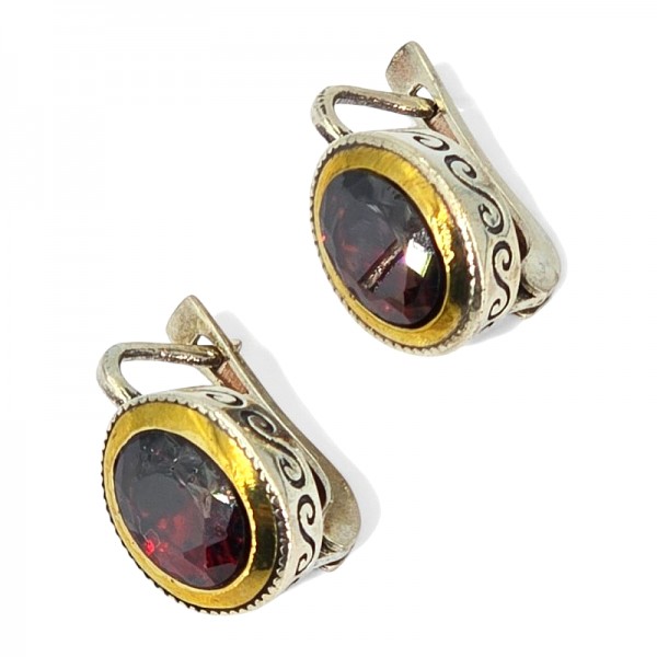 ΑΝΤΙΚΕ ΣΚΟΥΛΑΡΙΚΙΑ ΑΣΗΜΙ925 ΜΕ ΕΠΙΧΡΥΣΩΣΗ Κ18 ΚΑΙ ΓΡΑΝΑΔΑ ΠΕΤΡΑ