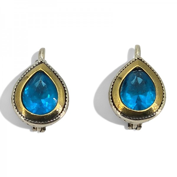 ΑΝΤΙΚΕ ΣΚΟΥΛΑΡΙΚΙΑ ΑΣΗΜΙ925 ΜΕ ΕΠΙΧΡΥΣΩΣΗ Κ18 ΚΑΙ ΖΙΡΚΟΝ ΠΕΤΡΑ