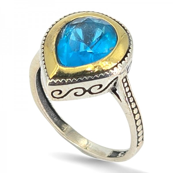 ΑΝΤΙΚΕ ΔΑΧΤΥΛΙΔΙ ΑΣΗΜΙ925 ΕΠΙΧΡΥΣΩΣΗ Κ18 ΚΑΙ ΖΙΡΚΟΝ ΠΕΤΡΑ