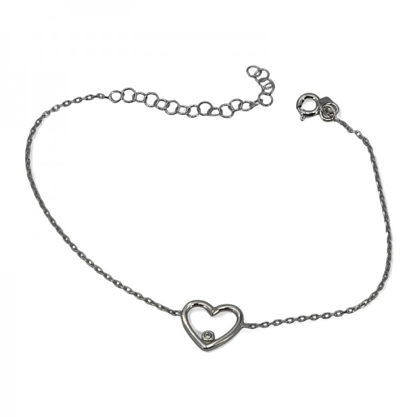 ΒΡΑΧΙΟΛΙ ΑΛΥΣΙΔΑ ΚΑΡΔΙΑ ΑΣΗΜΙ925 ΜΕ ΖΙΡΚΟΝ