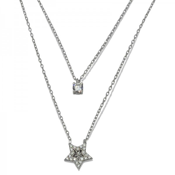 ΔΙΠΛΟ ΜΕΝΤΑΓΙΟΝ ΑΣΗΜΙ925 ΜΕ ΑΣΤΕΡΙ ΚΑΙ ΖΙΡΚΟΝ