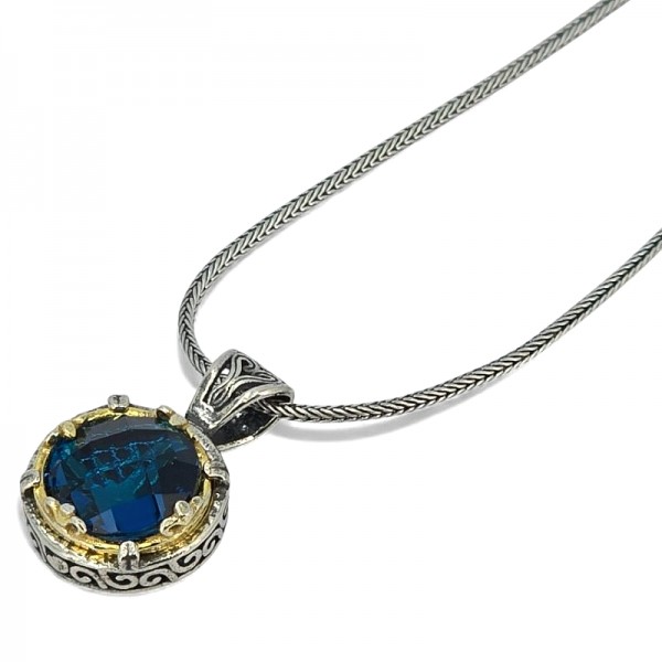 ΒΥΖΑΝΤΙΝΟ ΜΕΝΤΑΓΙΟΝ ΑΣΗΜΙ925 ΕΠΙΧΡΥΣΩΣΗ Κ18 ΚΑΙ ΖΙΡΚΟΝ ΠΕΤΡΑ