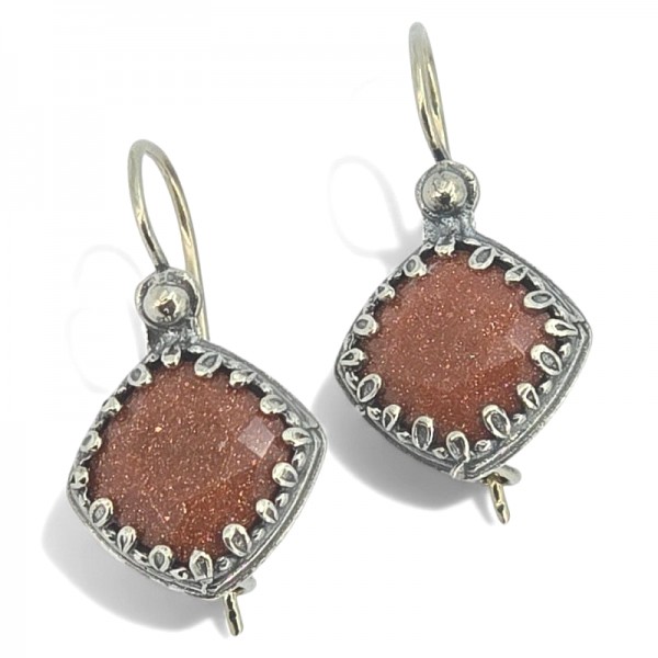 ΑΝΤΙΚΕ ΣΚΟΥΛΑΡΙΚΙΑ ΑΣΗΜΙ925 ΜΕ ΧΡΥΣΟΛΙΘΟ ΠΕΤΡΑ