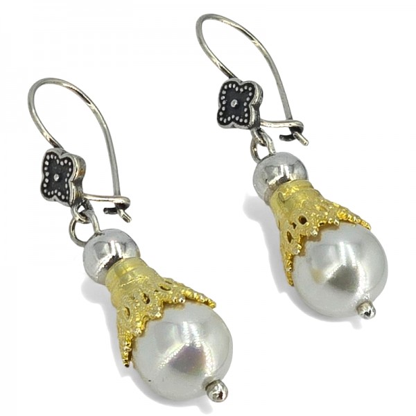 AΝΤΙΚΕ ΔΙΧΡΩΜΑ ΣΚΟΥΛΑΡΙΚΙΑ ΑΣΗΜΙ925 ME ΜΑΡΓΑΡΙΤΑΡΙ ΚΑΛΛΙΕΡΓΕΙΑΣ