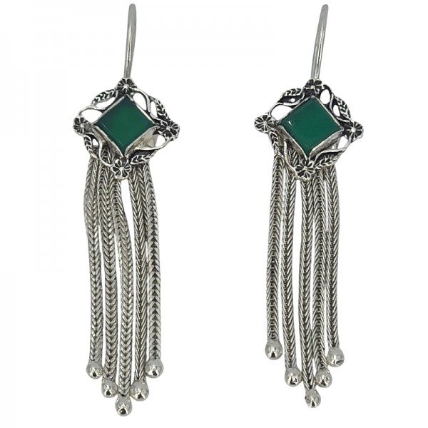 ΑΝΤΙΚΕ ΑΛΥΣΙΔΩΤΑ ΣΚΟΥΛΑΡΙΚΙΑ ΑΣΗΜΙ925 ΜΕ ΑΧΑΤΗ ΠΕΤΡΑ