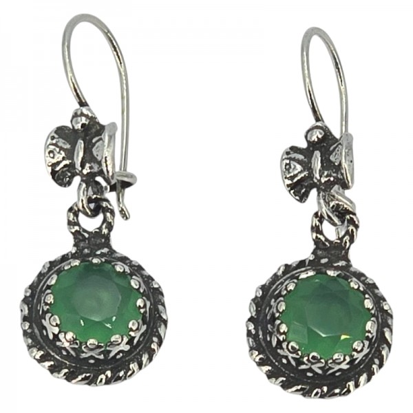 ΑΝΤΙΚΕ ΣΚΟΥΛΑΡΙΚΙΑ ΑΣΗΜΙ925 ΜΕ ΑΜΑΖΟΝΙΤΗ ΠΕΤΡΑ