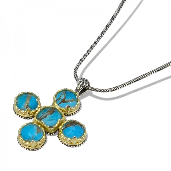 ΒΥΖΑΝΤΙΝΟΣ ΣΤΑΥΡΟΣ ΑΣΗΜΙ925 ΕΠΙΧΡΥΣΩΣΗ Κ18 ΚΑΙ ΛΑΠΙΣ ΠΕΤΡΕΣ