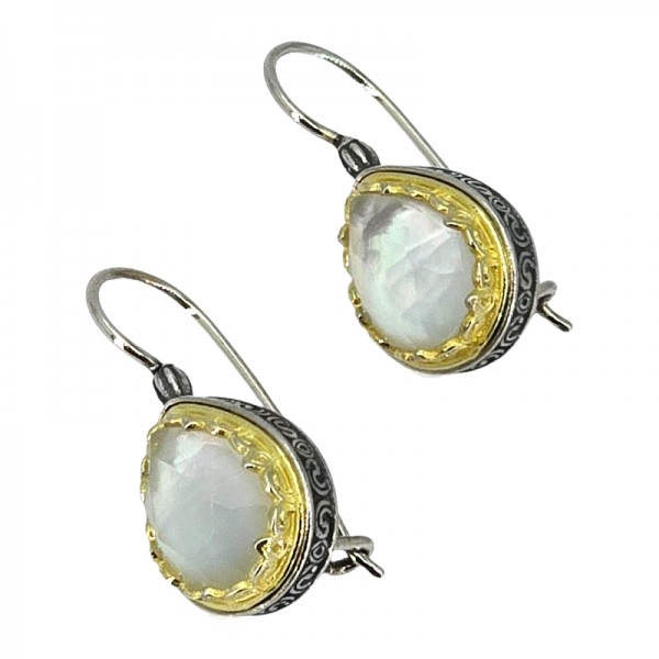 ΒΥΖΑΝΤΙΝΑ ΣΚΟΥΛΑΡΙΚΙΑ ΑΣΗΜΙ925 ΜΕ ΕΠΙΧΡΥΣΩΣΗ Κ18 KΑΙ ΦΙΛΝΤΙΣΙ ΠΕΤΡΑ