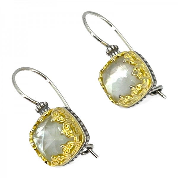 ΒΥΖΑΝΤΙΝΑ ΣΚΟΥΛΑΡΙΚΙΑ AΠΟ ΑΣΗΜΙ 925 ΕΠΙΧΡΥΣΩΣΗ Κ18 Κ ΦΙΛΝΤΙΣΙ ΠΕΤΡA