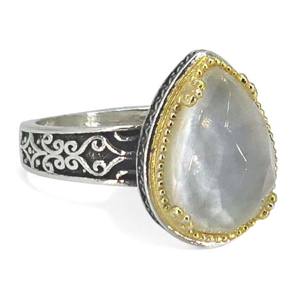 ΒΥΖΑΝΤΙΝΟ ΔΑΧΤΥΛΙΔΙ ΑΣΗΜΙ925 ΜΕ ΜΑΡΓΑΡΙΤΑΡΙ