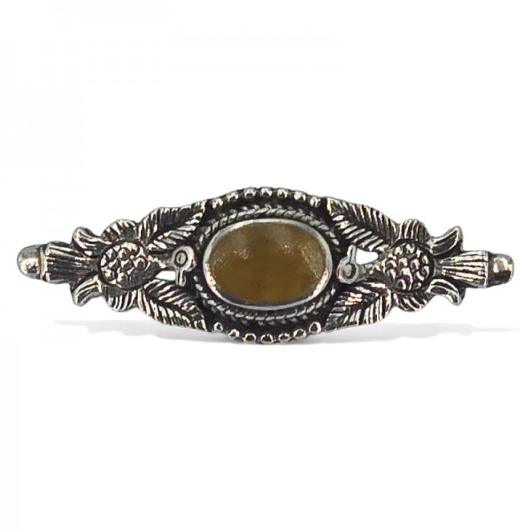 ΚΑΡΦΙΤΣΑ ΑΣΗΜΙ925 ΜΕ ΜΑΤΙ ΤΙΓΡΗΣ ΠΕΤΡΑ