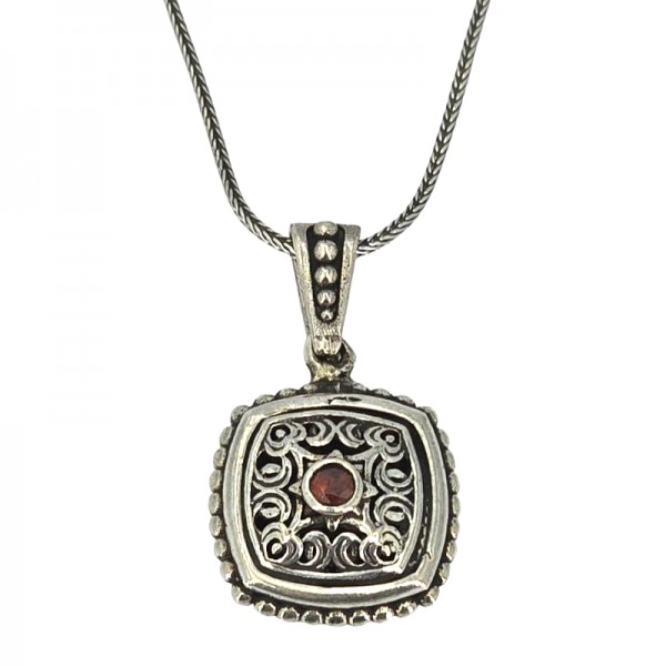 ΜΕΝΤΑΓΙΟΝ ΒΥΖΑΝΤΙΝΟ ΜΕ ΑΛΥΣΙΔΑ ΑΣΗΜΙ925 ΚΑΙΓΡΑΝΑΔΑ ΠΕΤΡΑ