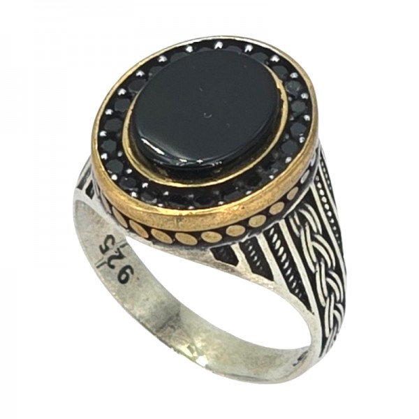 ΑΝΤΙΚΕ ΔΑΧΤΥΛΙΔΙ ΑΣΗΜΙ925 ΜΕ ΟΝΥΧΑ ΚΑΙ ΖΙΡΚΟΝ ΠΕΤΡΕΣ