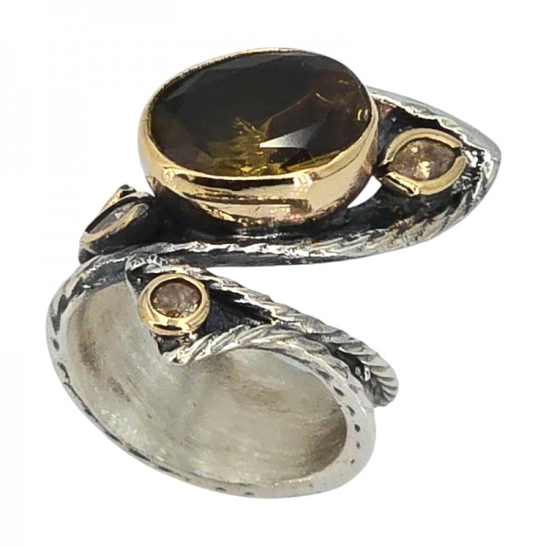 ΧΕΙΡΟΠΟΙΗΤΟ ΔΑΧΤΥΛΙΔΙ ΑΠΟ ΑΣΗΜΙ925 ΜΕ ΖΙΡΚΟΝ ΚΑΙ ΤΟΠΑΖ ΠΕΤΡΕΣ