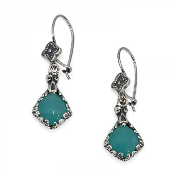 ΑΝΤΙΚΕ ΚΡΕΜΑΣΤΑ ΣΚΟΥΛΑΡΙΚΙΑ ΑΣΗΜΙ925 ΜΕ ΑΜΑΖΟΝΙΤΗ ΠΕΤΡΑ