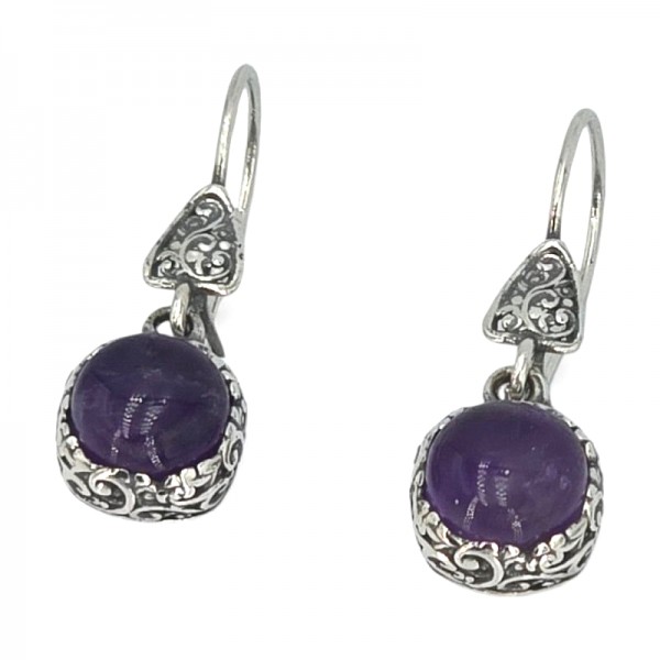 ΚΡΕΜΑΣΤΑ ΑΝΤΙΚΕ ΣΚΟΥΛΑΡΙΚΙΑ ΑΣΗΜΙ925 ΜΕ ΑΜΕΘΥΣΤΟ ΠΕΤΡΑ