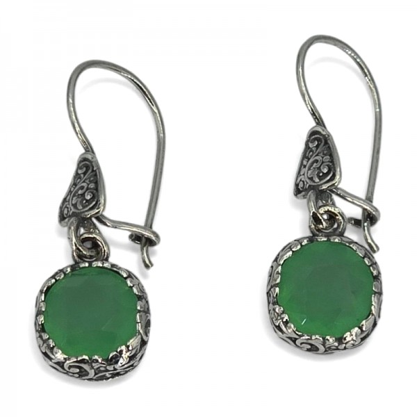 ΑΝΤΙΚΕ ΚΡΕΜΑΣΤΑ ΣΚΟΥΛΑΡΙΚΙΑ ΑΣΗΜΙ925 ΜΕ ΑΜΑΖΟΝΙΤΗ ΠΕΤΡΑ