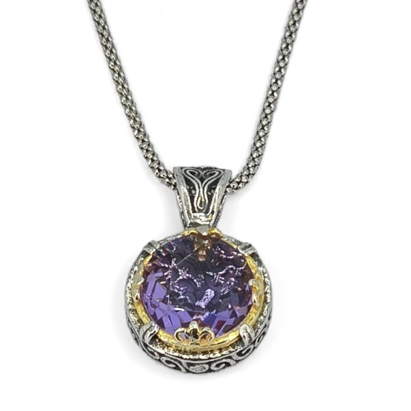 BYZANTINO METAΓΙΟΝ ΑΠΟ ΑΣΗΜΙ925 KAI ΜΩΒ ΖΙΡΚΟΝ ΠΕΤΡΑ