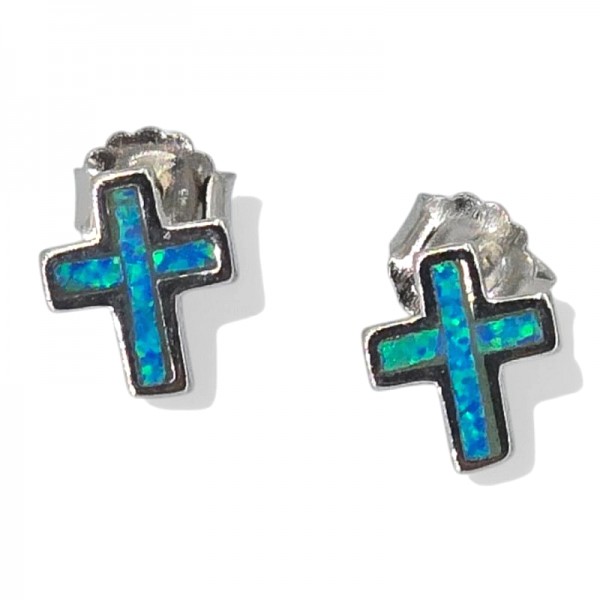 ΚΑΡΦΩΤΑ ΣΚΟΥΛΑΡΙΚΙΑ ΣΤΑΥΡΟΣ ΑΣΗΜΙ925 ΜΕ ΟΠΑΛ ΠΕΤΡΕΣ