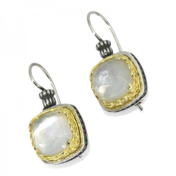 ΒΥΖΑΝΤΙΝΑ ΣΚΟΥΛΑΡΙΚΙΑ ΑΠΟ ΑΣΗΜΙ925 ΜΕ  EΠΙΧΡΥΣΩΣΗ Κ18 ΚΑΙ ΦΙΛΝΤΙΣΙ ΜΕ ΧΑΛΑΖΙΑ ΠΕΤΡΕΣ