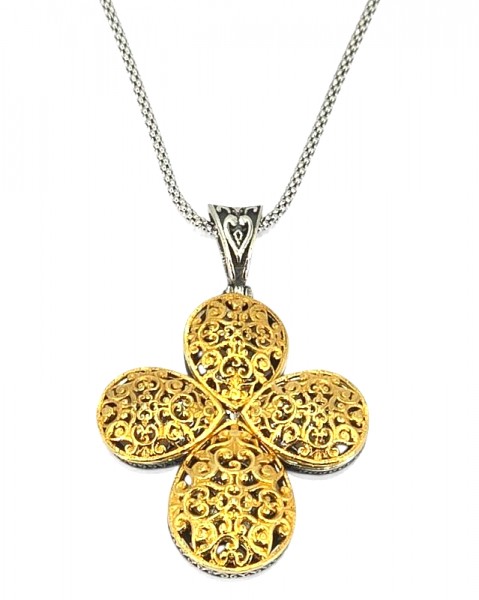 ΧΕΙΡΟΠΟΙΗΤΟΣ ΒΥΖΑΝΤΙΝΟΣ ΣΤΑΥΡΟΣ ΑΣΗΜΙ925 ΚΑΙ ΕΠΙΧΡΥΣΩΣΗ Κ 18