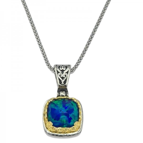 ΒΥΖΑΝΤΙΝΟ ΜΕΝΤΑΓΙΟΝ ΑΣΗΜΙ925 ΕΠΙΧΡΥΣΩΣΗ Κ18 ΚΑΙ ΟΠΑΛ ΠΕΤΡΑ