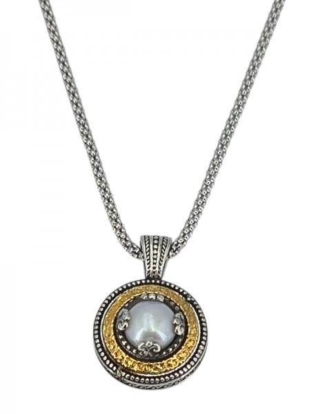 ΒΥΖΑΝΤΙΝΟ ΜΕΝΤΑΓΙΟΝ ΑΣΗΜΙ925 ΜΕ ΕΠΙΧΡΥΣΩΣΗ Κ18 ΚΑΙ ΜΑΡΓΑΡΙΤΑΡΙ