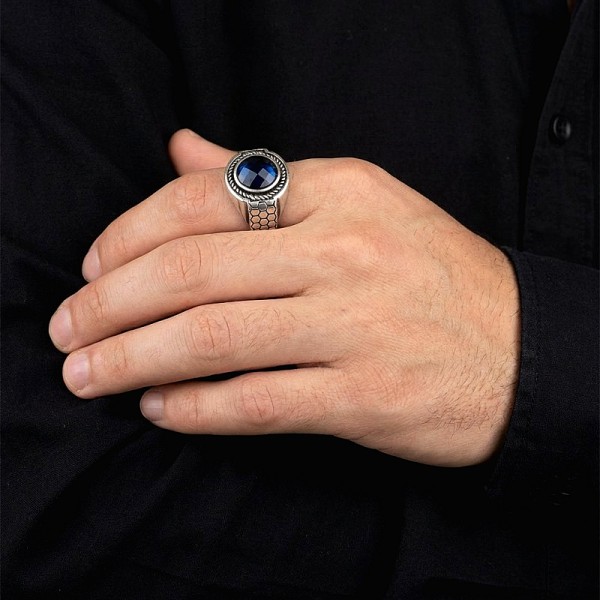 ΑΝΔΡΙΚΟ ΔΑΧΤΥΛΙΔΙ ΑΠΟ ΑΣΗΜΙ925 ΚΑΙ ΟΝΥΧΑ ΠΕΤΡΑ