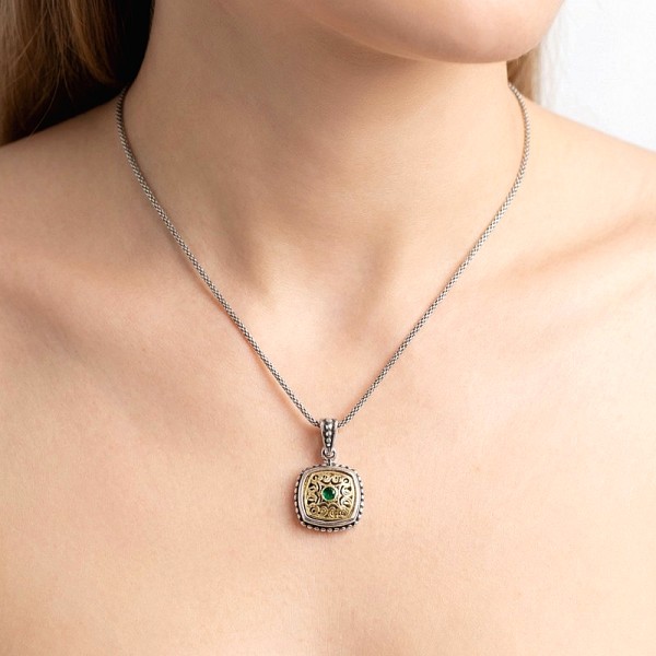 ΒΥΖΑΝΤΙΝΟ ΜΕΝΤΑΓΙΟΝ ΑΣΗΜΙ925 ΕΠΙΧΡΥΣΩΣΗ Κ18 ΚΑΙ ΡΟΥΜΠΙΝΙ ΠΕΤΡΑ