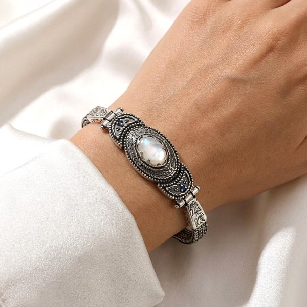 ΧΕΙΡΟΠΟΙΗΤΟ ΑΝΤΙΚΕ ΒΡΑΧΙΟΛΙ ΑΠΟ ΑΣΗΜΙ925 ΜΕ ΦΙΛΝΤΙΣΙ