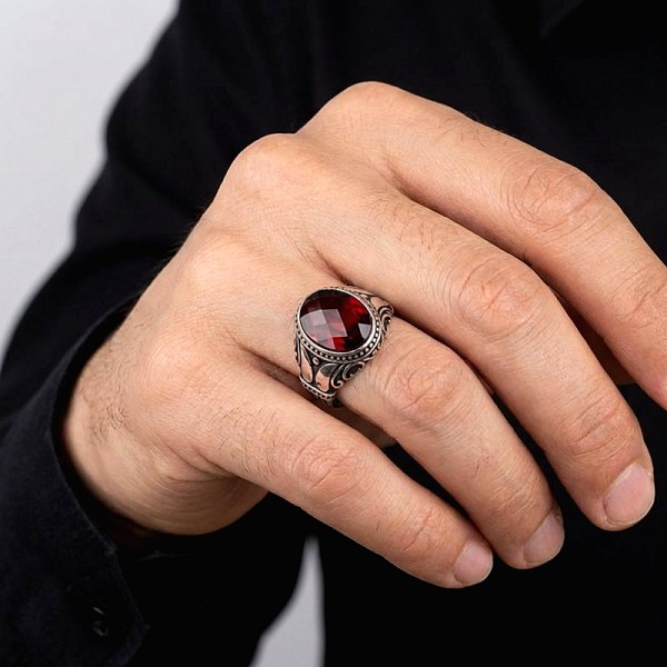 ΑΝΔΡΙΚΟ ΔΑΧΤΥΛΙΔΙ ΑΠΟ ΑΣΗΜΙ925 ΚΑΙ ΓΡΑΝΑΔΑ ΠΕΤΡΑ