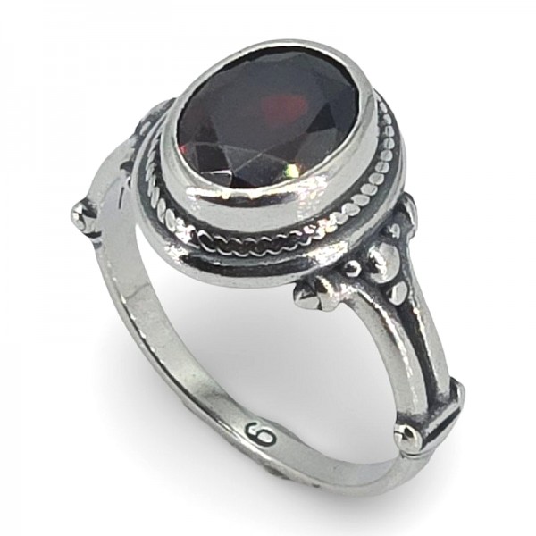 ΑΝΤΙΚΕ ΔΑΧΤΥΛΙΔΙ ΑΣΗΜΙ925 ΜΕ ΓΡΑΝΑΔΑ ΠΕΤΡΑ