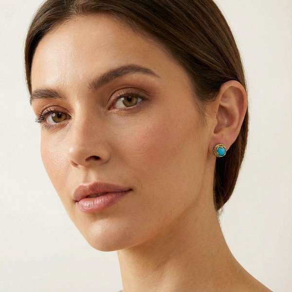 ΚΑΡΦΩΤΑ ΒΥΖΑΝΤΙΝΑ ΣΚΟΥΛΑΡΙΚΙΑ ΑΣΗΜΙ925 ΜΕ ΕΠΙΧΡΥΣΩΣΗ Κ18 ΚΑΙ ΖΙΡΚΟΝ ΠΕΤΡΕΣ