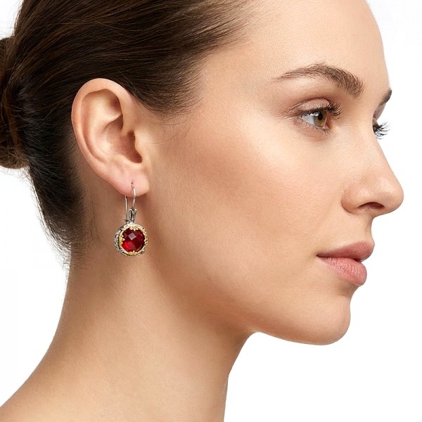 ΒΥΖΑΝΤΙΝΑ ΣΚΟΥΛΑΡΙΚΙΑ ΑΣΗΜΙ925 ΜΕ ΕΠΙΧΡΥΣΩΣΗ Κ18 ΚΑΙ ΛΕΥΚΟ ΖΙΡΚΟΝ ΠΕΤΡΑ